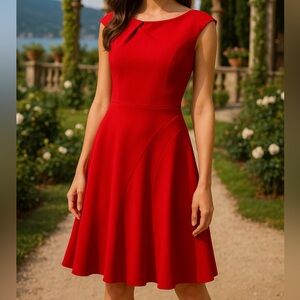 Red Crepe Dress